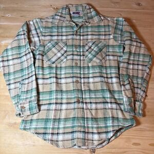 Vintage Big Mac JC Penney Cotton Made in USA Plaid Heavy Flannel Shirt Small